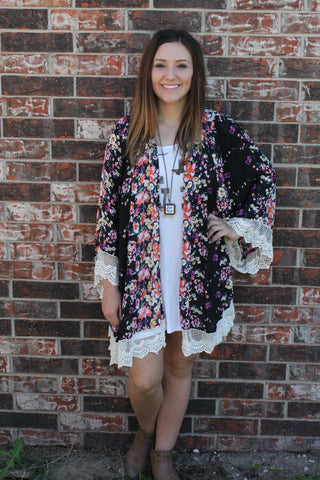 Plus Floral Kimono