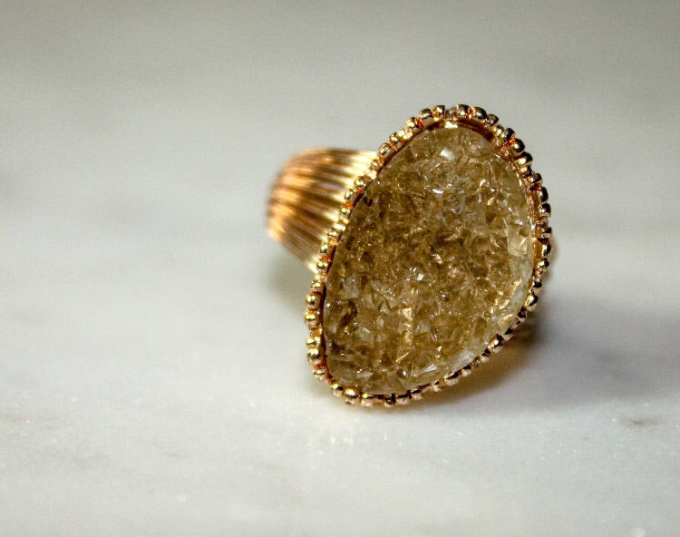 Gold/Champagne Rock Ring