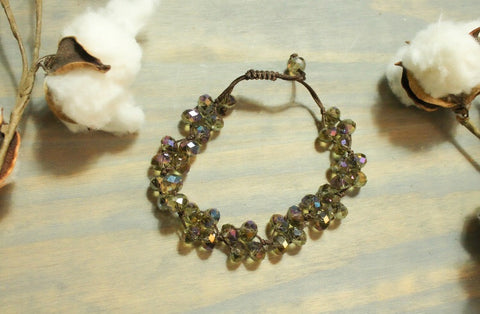 Clear Bead Tie Bracelet