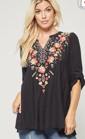 Plus Ella Embroidered Tunic