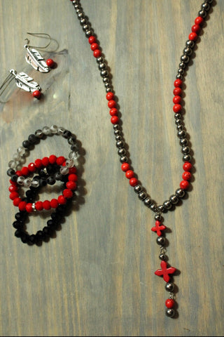 Red&Navajo Pearl Necklace